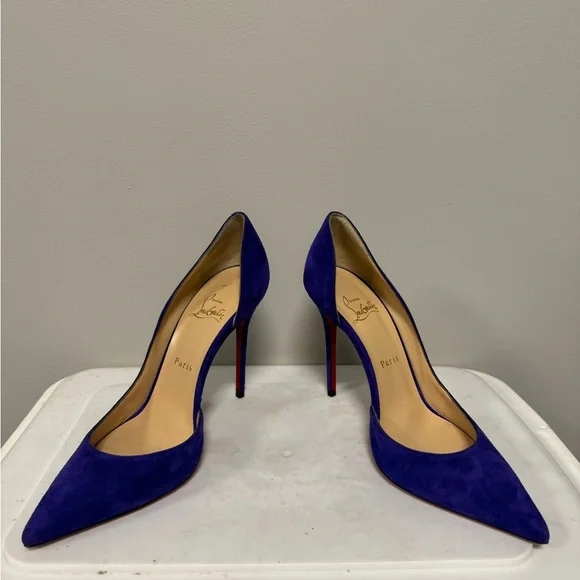 Christian Louboutin Royal Blue Suede Heels - Picture 2 of 8